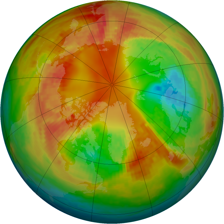 Arctic ozone map for 20 February 2003